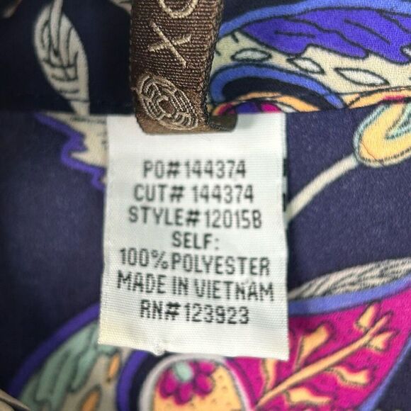 XCVI Purple Paisley Multicolor Button Up Hi Low Long Sleeve Tunic Top Size M - Picture 8 of 13